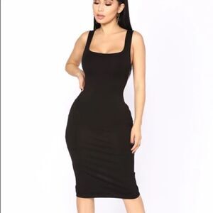Fashion Nova Black Midi Dress